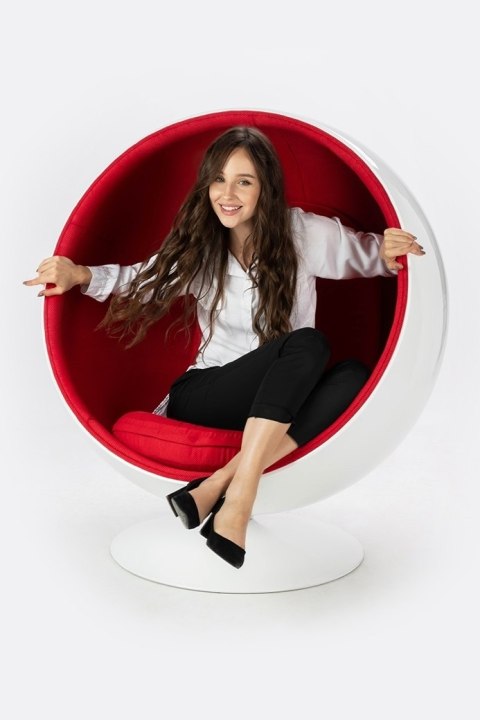 King Home Fotel BALL biało-czerwony - włókno szklane