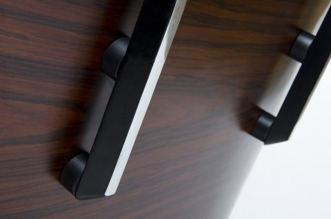 King Home Fotel LOUNGE biały, sklejka orzech - skóra naturalna