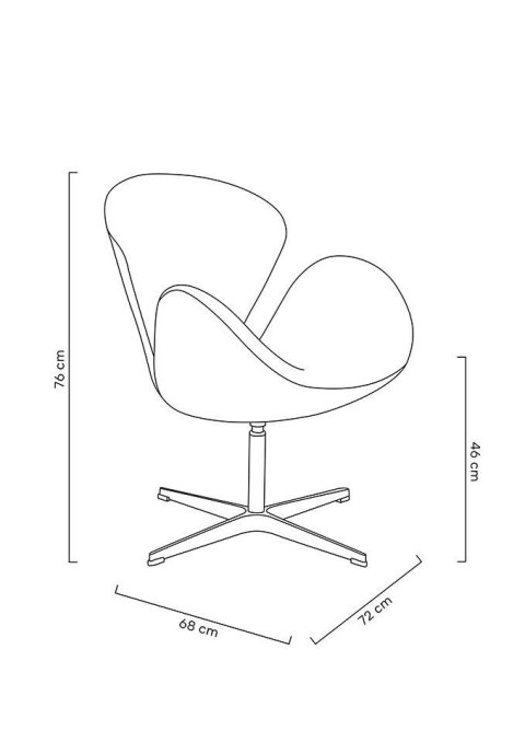 Fotel SWAN WOOL PREMIUM szary - wełna, podstawa stal