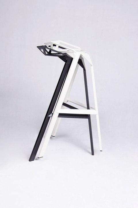 King Home Krzesło barowe SPLIT PREMIUM czarne - aluminium