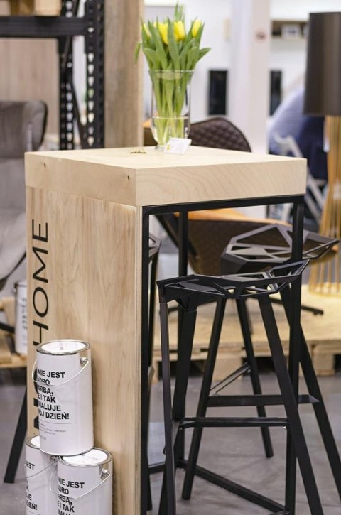 King Home Krzesło barowe SPLIT PREMIUM czarne - aluminium