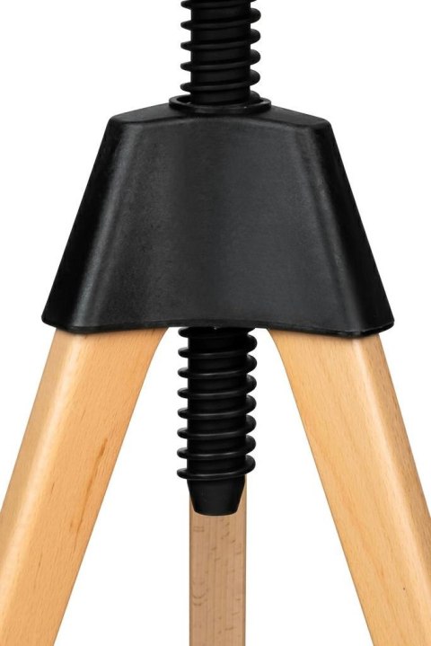 King Home Krzesło barowe regulowane TOM czarne - polipropylen, drewno bukowe