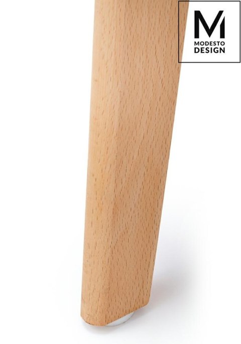 Modesto Design MODESTO krzesło ALBERT czarne - polipropylen, ekoskóra, drewno bukowe