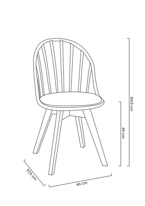Modesto Design MODESTO krzesło ALBERT czarne - polipropylen, ekoskóra, drewno bukowe