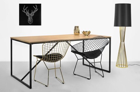 MOOSEE lampa podłogowa HOLMES złota z czarnym kloszem