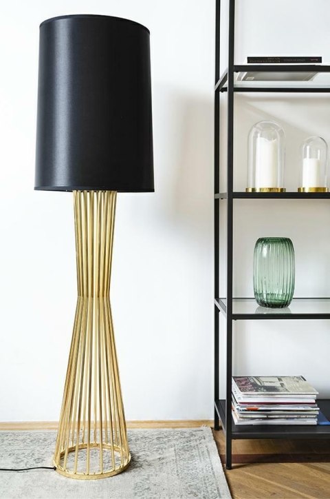 MOOSEE lampa podłogowa HOLMES złota z czarnym kloszem