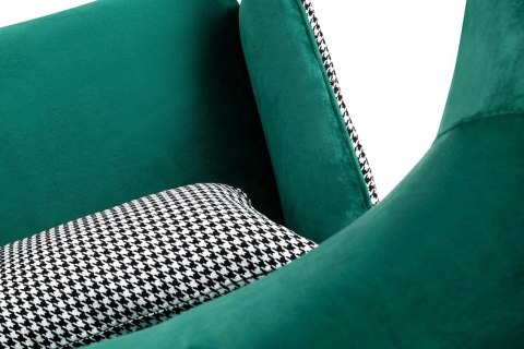 Fotel HAMPTON VELVET ciemny zielony - welur, metal