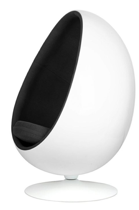 King Home Fotel OVALIA biało-czarny - włókno szklane