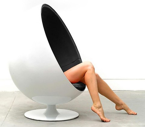 King Home Fotel OVALIA biało-czarny - włókno szklane