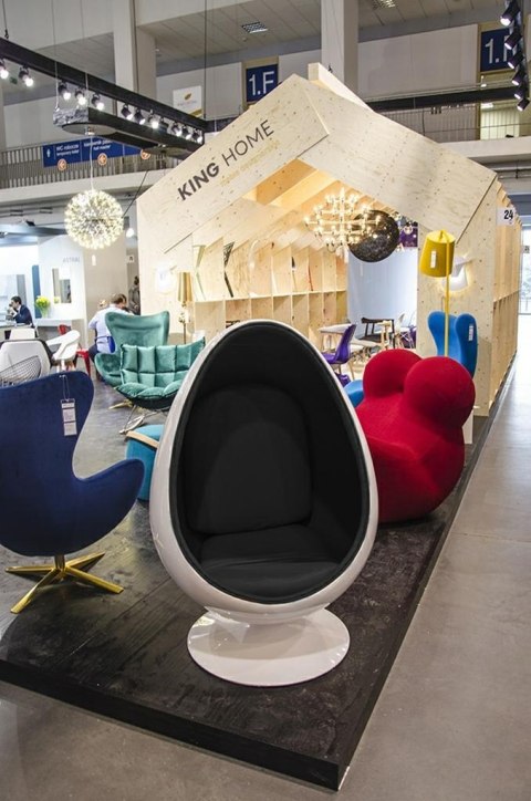 King Home Fotel OVALIA biało-czarny - włókno szklane