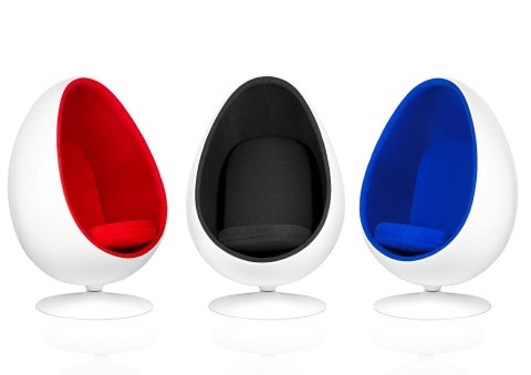 King Home Fotel OVALIA biało-czarny - włókno szklane