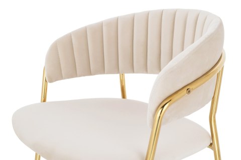 Krzesło MARGO beżowe - welur, podstawa złota