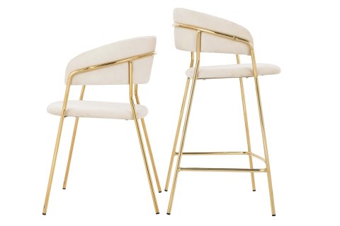 Krzesło MARGO beżowe - welur, podstawa złota