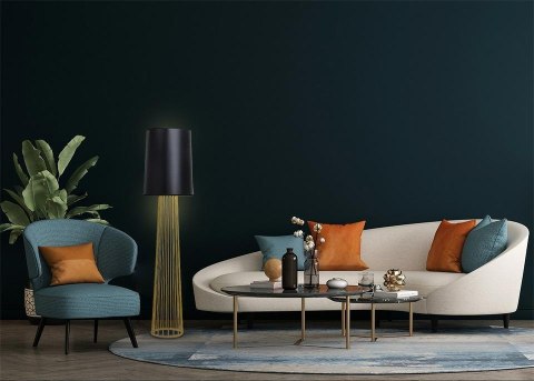 MOOSEE lampa podłogowa HOLMES STRAIGHT złota z czarnym kloszem