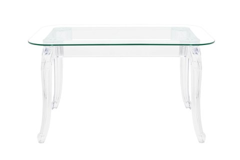 King Home Stół KING 120 transparentny - poliwęglan, szkło hartowane