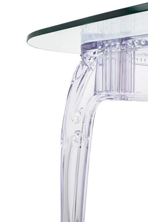 King Home Stół KING 120 transparentny - poliwęglan, szkło hartowane