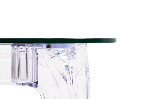 King Home Stół KING 160 transparentny - poliwęglan, szkło hartowane