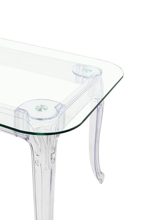 King Home Stół KING 160 transparentny - poliwęglan, szkło hartowane