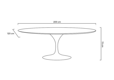 King Home Stół TULIP ELLIPSE 200 biały - MDF, metal