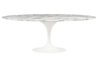 Stół TULIP ELLIPSE MARBLE ARABESCATO 200 biały - marmur, metal