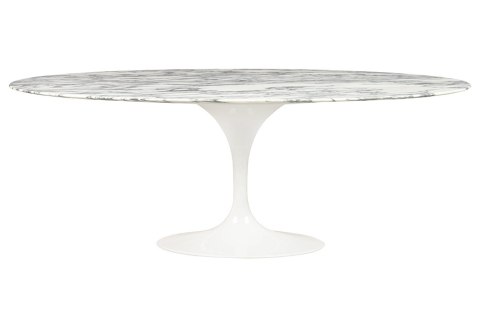Stół TULIP ELLIPSE MARBLE ARABESCATO 200 biały - marmur, metal