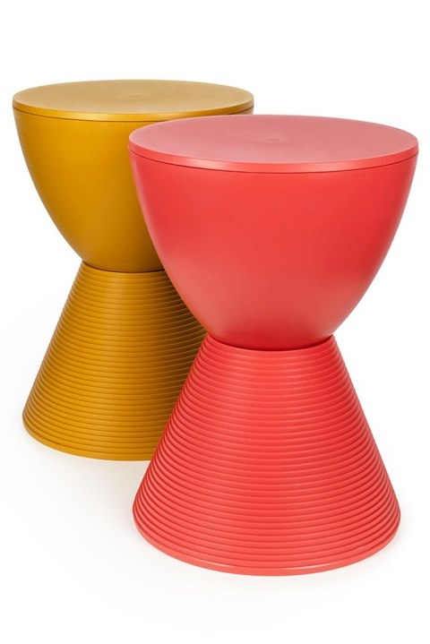 King Home Stołek TAMBURO pastelowy imbir - polipropylen