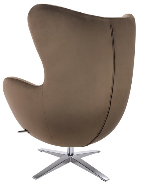 King Home Fotel EGG SZEROKI VELVET ciemny brąz.81 - welur, podstawa stal