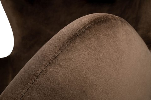 King Home Fotel EGG SZEROKI VELVET ciemny brąz.81 - welur, podstawa stal