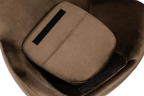 King Home Fotel EGG SZEROKI VELVET ciemny brąz.81 - welur, podstawa stal