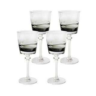 KARE komplet 4 kieliszków do czerwonego wina MIMI 21 cm szary