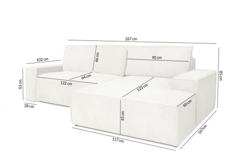 King Home Narożnik PILLOW M prawy z funkcją spania zielony