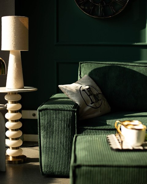 King Home Narożnik PILLOW M prawy z funkcją spania zielony