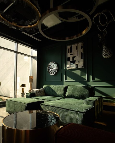 King Home Narożnik PILLOW M prawy z funkcją spania zielony