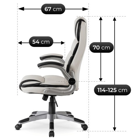 Fotel Biurowy LIVERPOOL Obrotowy Biały Ekoskóra Nowoczesny