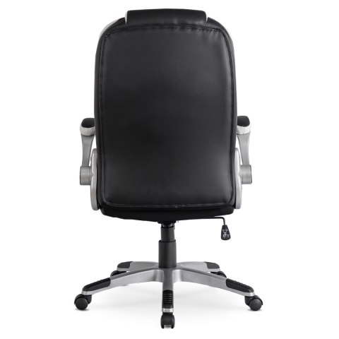 Fotel Biurowy LIVERPOOL Obrotowy Czarny Ekoskóra Nowoczesny