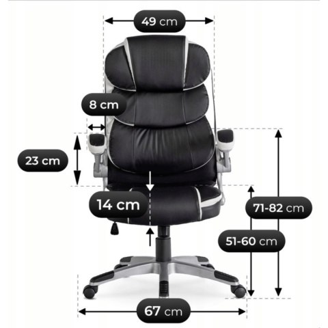 Fotel Biurowy LIVERPOOL Obrotowy Czarny Ekoskóra Nowoczesny