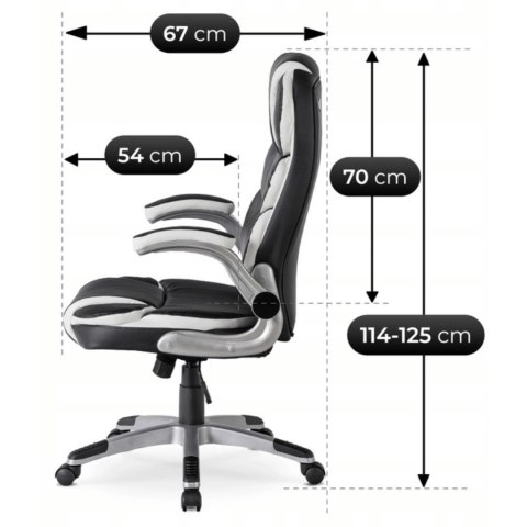 Fotel Biurowy LIVERPOOL Obrotowy Czarny Ekoskóra Nowoczesny