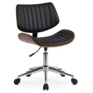 Fotel Biurowy TEKSAS Obrotowy Orzech/Czarny Ekoskóra Nowoczesny