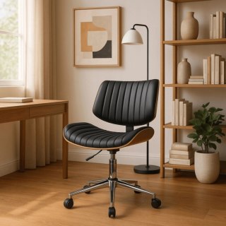 Fotel Biurowy TEKSAS Obrotowy Orzech/Czarny Ekoskóra Nowoczesny