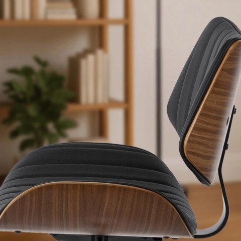 Fotel Biurowy TEKSAS Obrotowy Orzech/Czarny Ekoskóra Nowoczesny