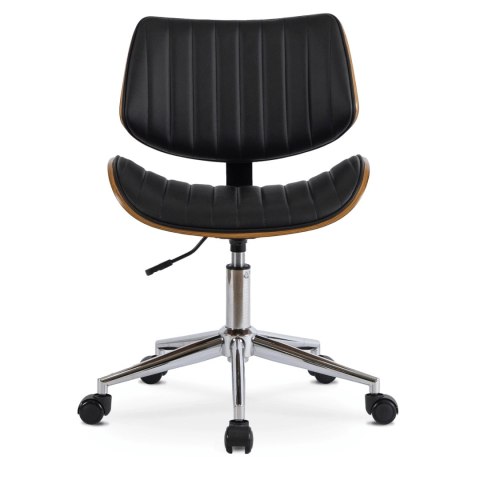 Fotel Biurowy TEKSAS Obrotowy Orzech/Czarny Ekoskóra Nowoczesny