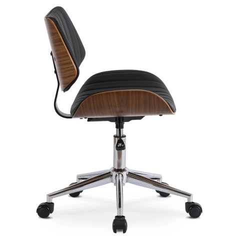 Fotel Biurowy TEKSAS Obrotowy Orzech/Czarny Ekoskóra Nowoczesny