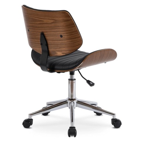 Fotel Biurowy TEKSAS Obrotowy Orzech/Czarny Ekoskóra Nowoczesny