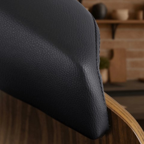 Hoker Obrotowy z Drewna Giętego NEVADA Czarny Ekoskóra Nowoczesny