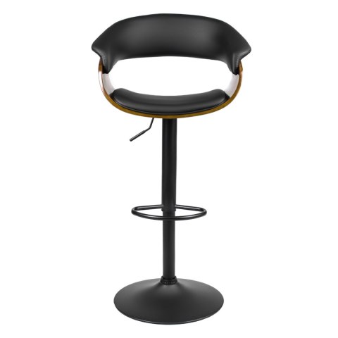 Hoker Obrotowy z Drewna Giętego NEVADA Czarny Ekoskóra Nowoczesny