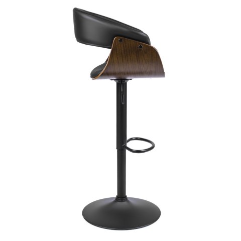 Hoker Obrotowy z Drewna Giętego NEVADA Czarny Ekoskóra Nowoczesny