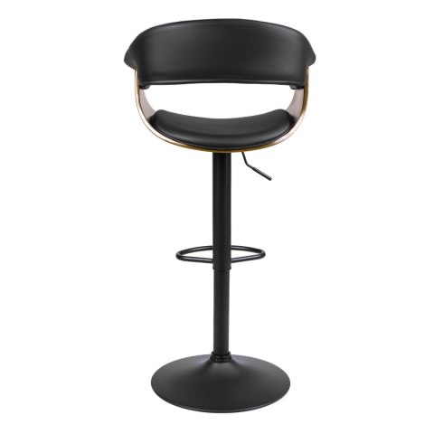 Hoker Obrotowy z Drewna Giętego NEVADA Czarny Ekoskóra Nowoczesny