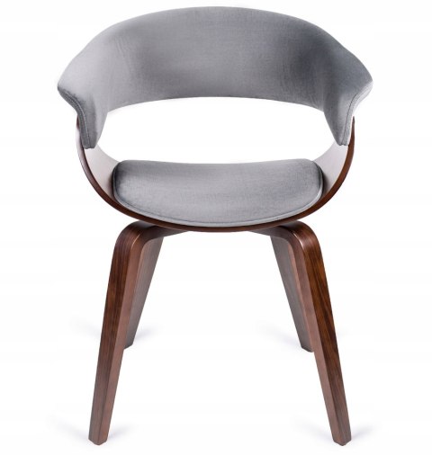 Krzesło Tapicerowane z Drewna Giętego Do Jadalni GARY Szare/Orzech Nowoczesne Loft