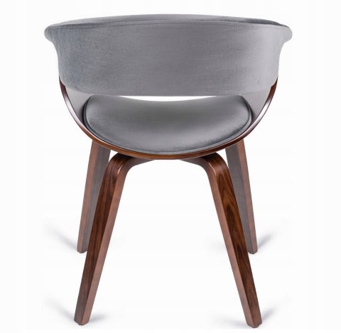 Krzesło Tapicerowane z Drewna Giętego Do Jadalni GARY Szare/Orzech Nowoczesne Loft