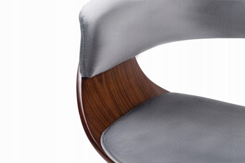 Krzesło Tapicerowane z Drewna Giętego Do Jadalni GARY Szare/Orzech Nowoczesne Loft